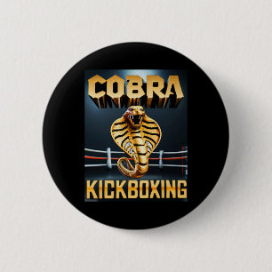 Chapa Redonda De 5 Cm Diseño de Kickboxing Cobra por Don Castillo