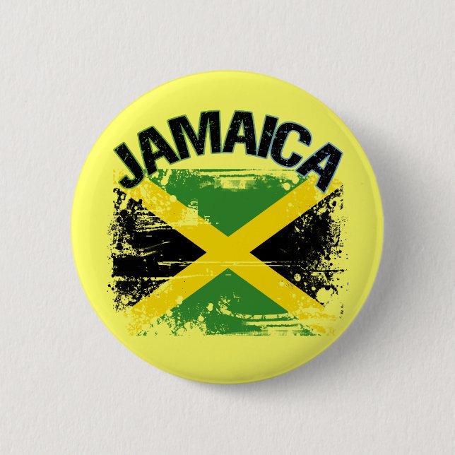Chapa Redonda De 5 Cm Diseño de la bandera de Jamaica del estilo del (Anverso)