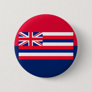 Chapa Redonda De 5 Cm Diseño de la bandera del estado de Hawái