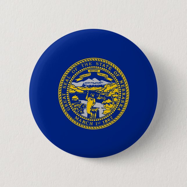 Chapa Redonda De 5 Cm Diseño de la bandera del estado de Nebraska (Anverso)