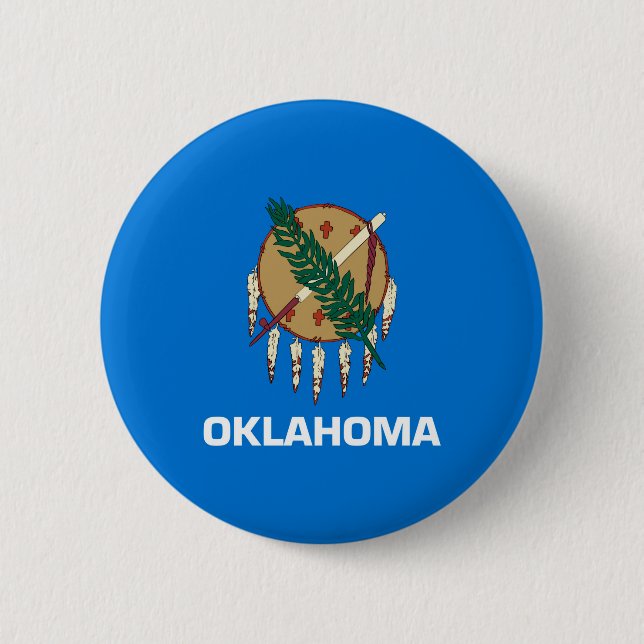 Chapa Redonda De 5 Cm Diseño de la bandera del estado de Oklahoma (Anverso)