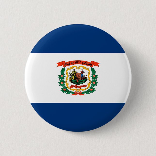 Chapa Redonda De 5 Cm Diseño de la bandera del estado de Virginia Occide (Anverso)