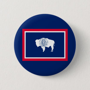 Chapa Redonda De 5 Cm Diseño de la bandera del estado de Wyoming