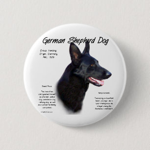 Chapa Redonda De 5 Cm Diseño de la historia del perro pastor alemán (blk