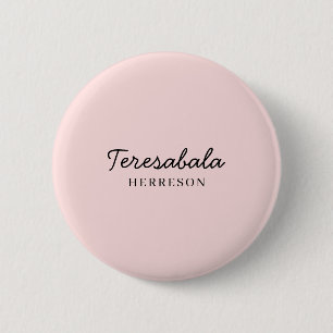 Chapa Redonda De 5 Cm Diseño de letra moderna en rosa sonrojo para damas