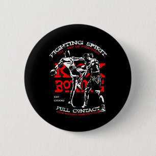 Chapa Redonda De 5 Cm Diseño de luchador de kick boxing para fanáticos d