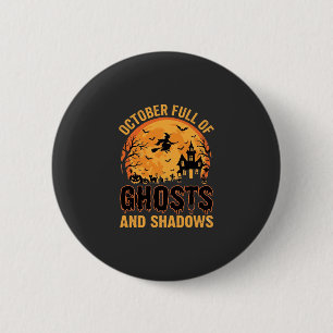 Chapa Redonda De 5 Cm Diseño de luna de Halloween de fantasmas y sombras