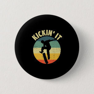 Chapa Redonda De 5 Cm Diseño de monopatín vintage para niños y niñas