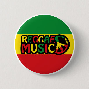 Chapa Redonda De 5 Cm Diseño de música reggae con estilo rastafari y col