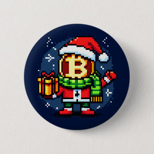 Chapa Redonda De 5 Cm Diseño de Navidades de arte Pixel graciosos de la 