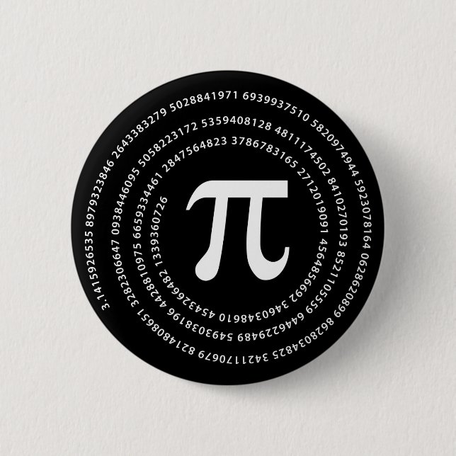Chapa Redonda De 5 Cm Diseño de número Pi (Anverso)