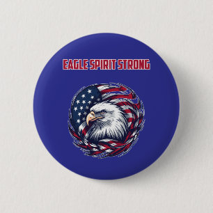 Chapa Redonda De 5 Cm Diseño de patriota americano fuerte espíritu águil