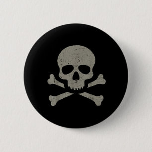 Chapa Redonda De 5 Cm Diseño de pirata gótico vintage de calavera y hues