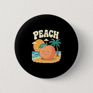 Chapa Redonda De 5 Cm Diseño de puesta de sol de fruta linda retro veran