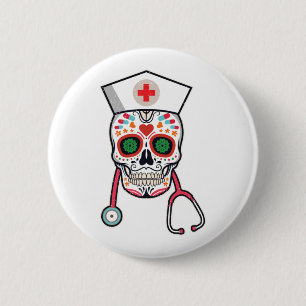 Chapa Redonda De 5 Cm Diseño de regalo de enfermería mexicana de Fun Sku