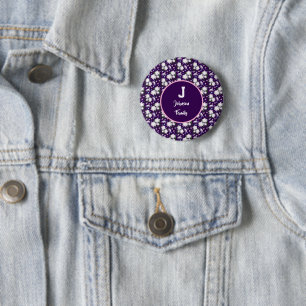 Chapa Redonda De 5 Cm Diseño de regalo personalizado con monograma flora