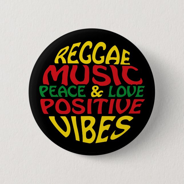 Chapa Redonda De 5 Cm Diseño de reggae con declaraciones y citas positiv (Anverso)