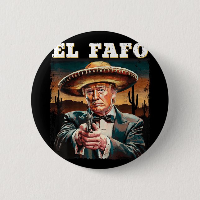 Chapa Redonda De 5 Cm Diseño de Sombrero Trump Fafo Mexicano (Anverso)