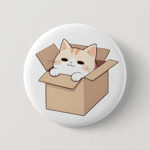 Chapa Redonda De 5 Cm Diseño de Sticker Kawaii de Gato Adorable en una C