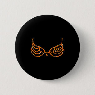 Chapa Redonda De 5 Cm Diseño de sujetador naranja de Halloween para most