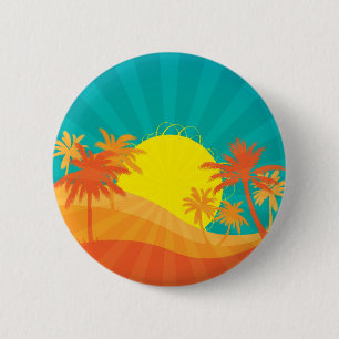 Chapa Redonda De 5 Cm Diseño de surf tropical Sunset Beach
