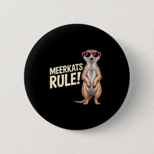 Chapa Redonda De 5 Cm Diseño de suricata para hombres mujeres niños cuid
