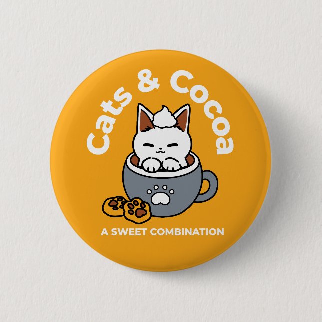 Chapa Redonda De 5 Cm Diseño de tazas navideñas con acogedoras galletita (Anverso)