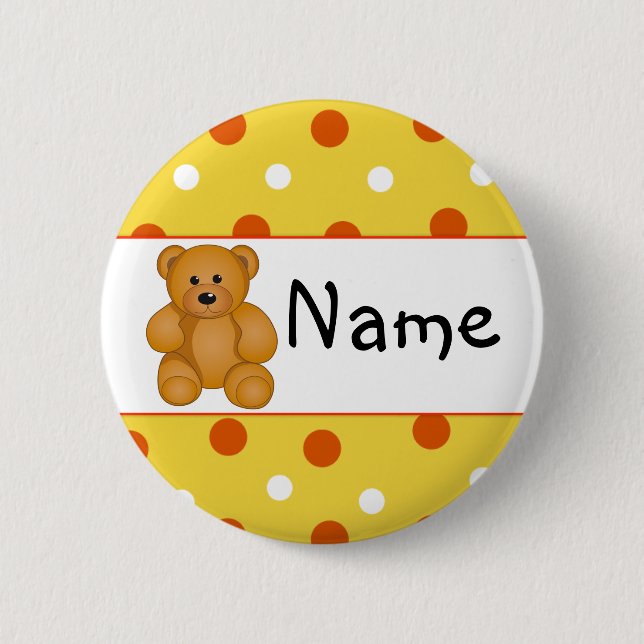 Chapa Redonda De 5 Cm Diseño de Teddy Personalizado (Anverso)