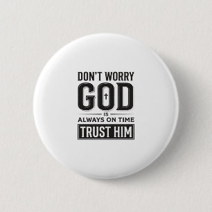 Chapa Redonda De 5 Cm Diseño de tipografía cristiana Dios siempre está a