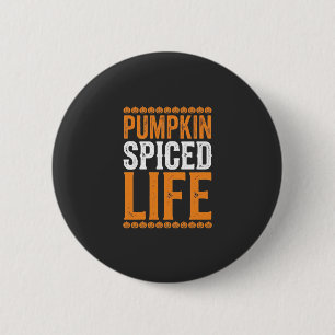 Chapa Redonda De 5 Cm Diseño de tipografía de Halloween Pumpkin Spiced L