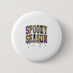 Chapa Redonda De 5 Cm Diseño de tipografía vintage de Halloween de tempo