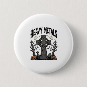 Chapa Redonda De 5 Cm Diseño de vector cementerio de Halloween de metale