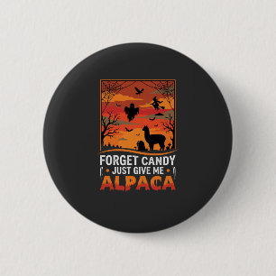 Chapa Redonda De 5 Cm Diseño de vector de alpaca espeluznante de Hallowe