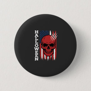Chapa Redonda De 5 Cm Diseño de vector de bandera de cráneo de Halloween