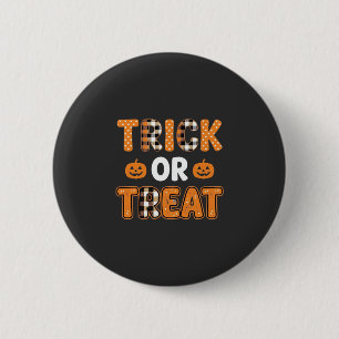Chapa Redonda De 5 Cm Diseño de vector de calabaza de Halloween Truco o