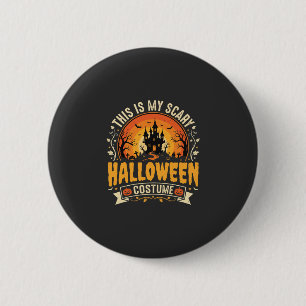 Chapa Redonda De 5 Cm Diseño de vector de disfraz de Halloween aterrador
