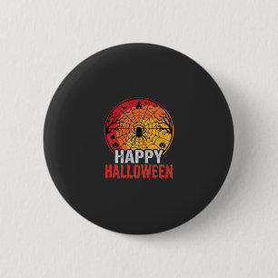 Chapa Redonda De 5 Cm Diseño de vector de telaraña de Halloween feliz