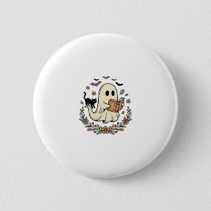 Chapa Redonda De 5 Cm Diseño de vector floral de Halloween de gato fanta