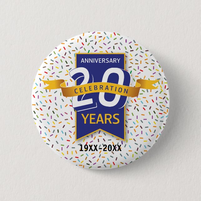Chapa Redonda De 5 Cm Diseño del 20 ANIVERSARIO (Anverso)