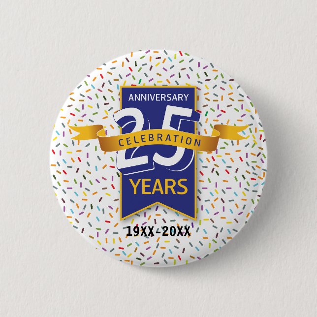 Chapa Redonda De 5 Cm Diseño del 25 ANIVERSARIO (Anverso)