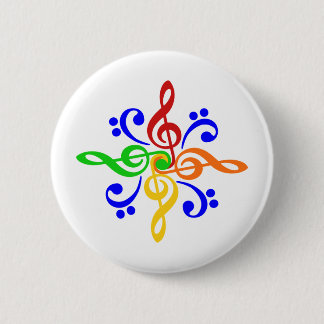 Chapa Redonda De 5 Cm Diseño del Clef bajo y agudo