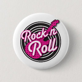Chapa Redonda De 5 Cm Diseño del expediente del Rockabilly del rollo de