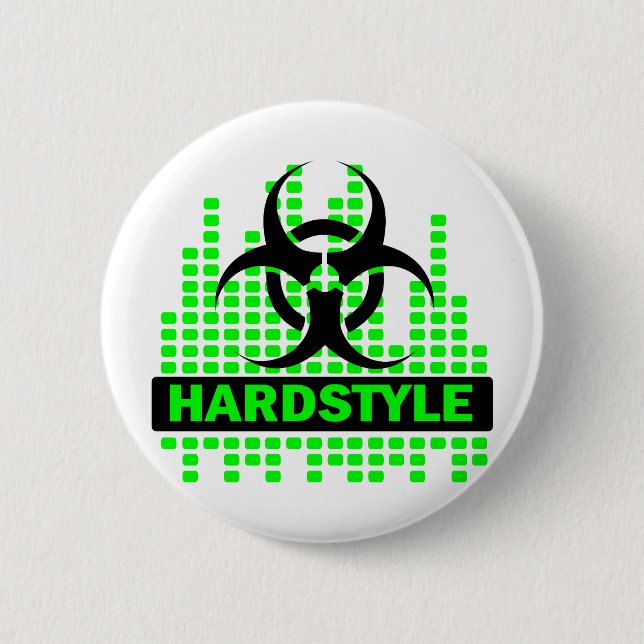 Chapa Redonda De 5 Cm Diseño del tempo de Hardstyle (Anverso)