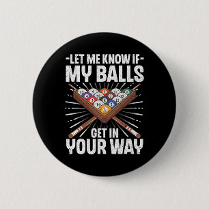 Chapa Redonda De 5 Cm Diseño divertido de Billiards para Hombres Billiar