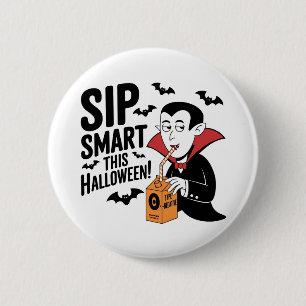 Chapa Redonda De 5 Cm Diseño divertido de Halloween con tema de vampiros