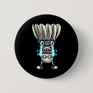 Chapa Redonda De 5 Cm Diseño divertido de jugador de bádminton para homb