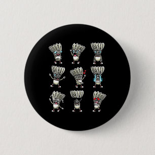 Chapa Redonda De 5 Cm Diseño divertido de jugador de volante de bádminto