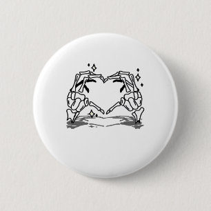 Chapa Redonda De 5 Cm Diseño divertido de Skeleton Hand Heart