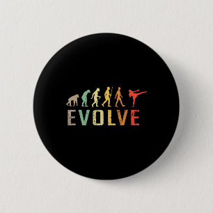 Chapa Redonda De 5 Cm Diseño divertido vintage de la evolución del Muay-