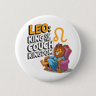 Chapa Redonda De 5 Cm Diseño divertido Zodiac Leo
